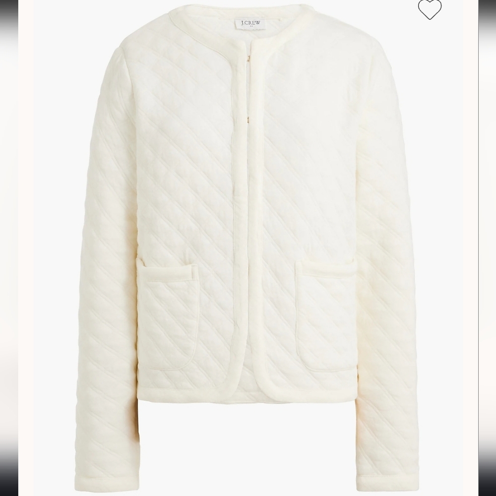 ๐J. Crew Ivory Quilted Jacket - Picture 9 of 11